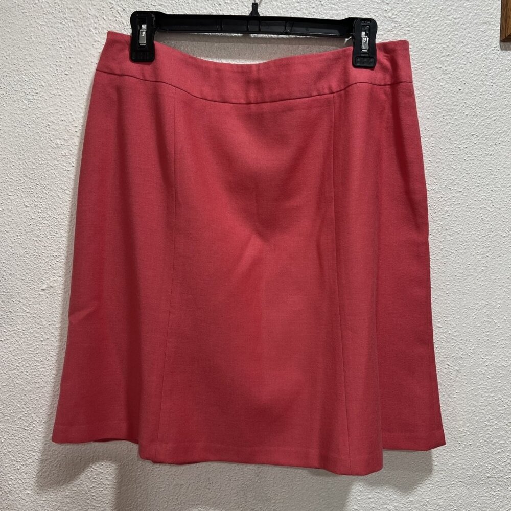 Chadwick’s Skirt Womens 8 Petite Salmon Wool‎ Back Zip Lined Knee Length-